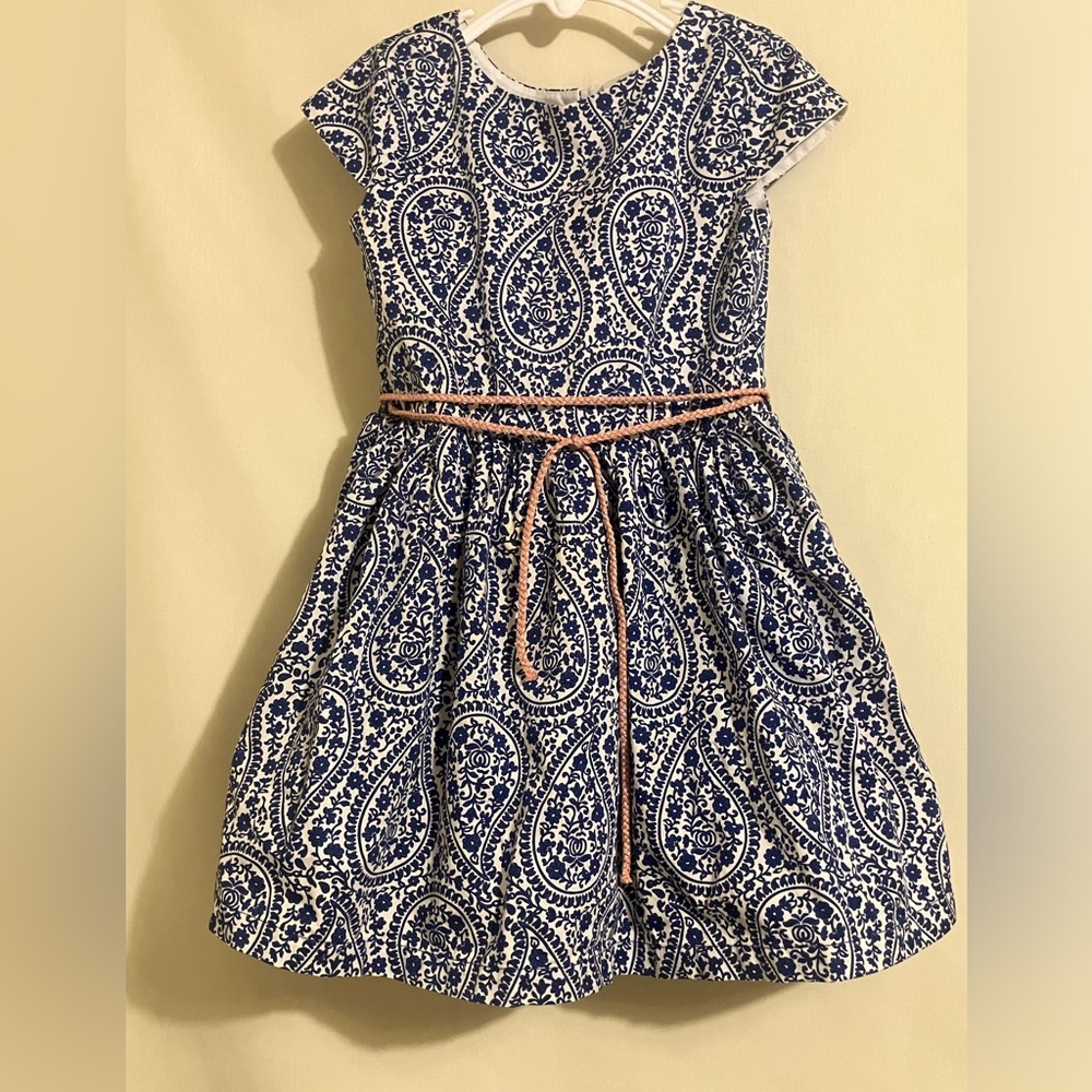 Carter's Girl's Blue Paisley Crinoline Dress Size 4T